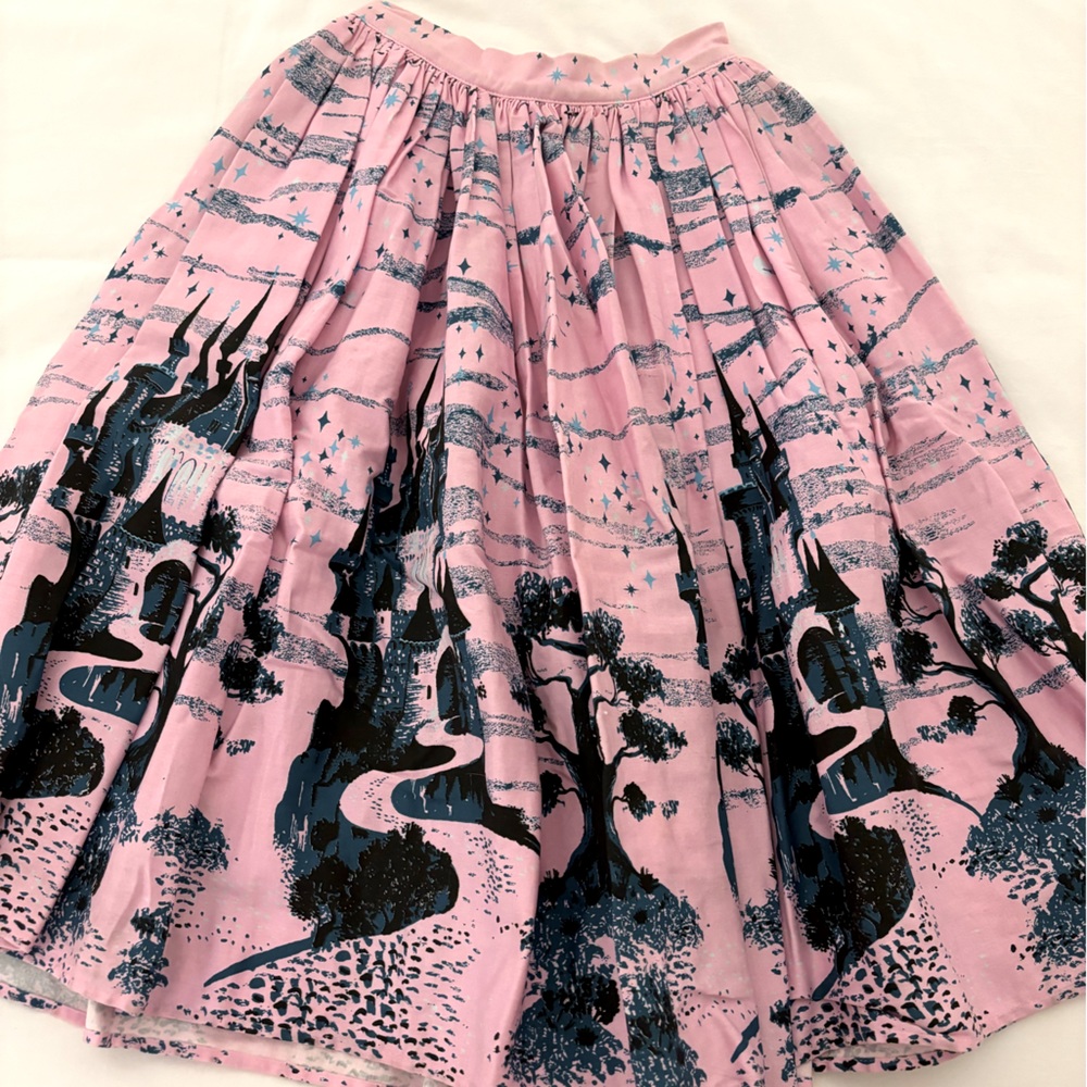Pinup Girl Clothing Jenny Skirt Cinderella’s Castle Pink S